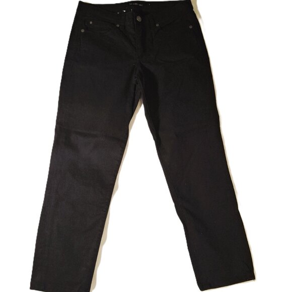 Calvin Klein Womens Mid Rise Pants Size 6 Stretch Straight Leg Black Wash Jeans - Picture 1 of 8